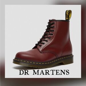 Dr. Martens Unisex Cherry Red Leather Boots